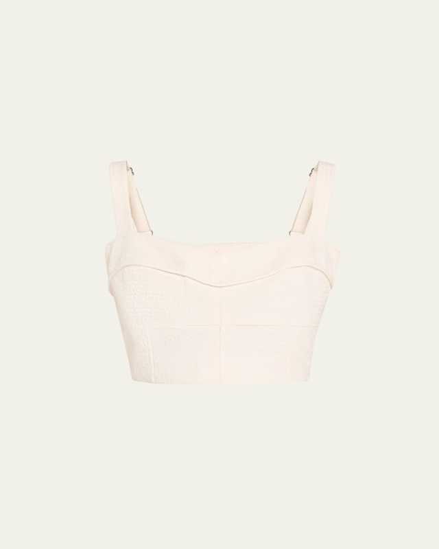 Faxon Textured Sleeveless Crop Top